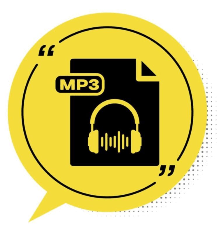 Audio MP3 file symbol with headphones representing digital water education content.