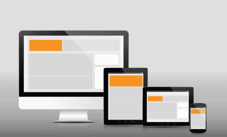 Responsive water-themed website display on multiple devices.